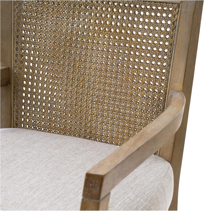 Diedra, Counter Stool Kitchen Island Counter Stool, Natural Cane Backrest, Solid Wood Legs, Upholstered Seat, Counter Height Stool for Kitchen Island Stool, 38" H, Reclaimed Natural - ShipItFurniture