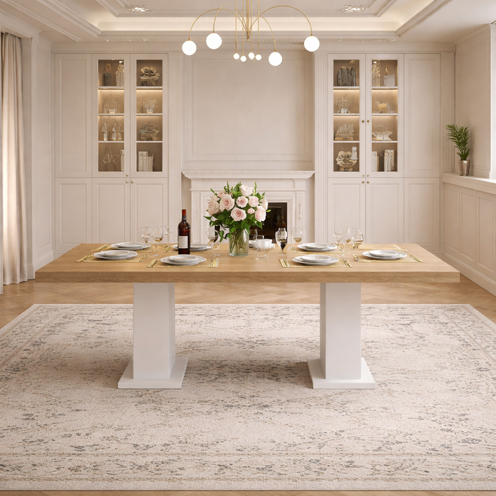 78.7Inch Modern Dining Table Set Upholstered Chairs