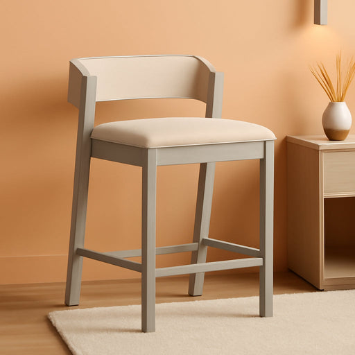 Dresden Wood Counter Height Stool, Distressed Gray - ShipItFurniture