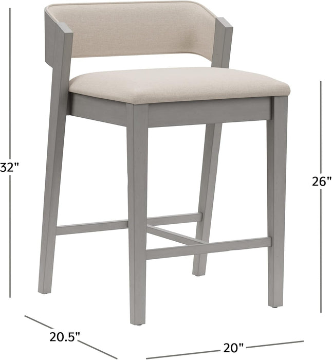 Dresden Wood Counter Height Stool, Distressed Gray - ShipItFurniture