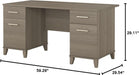 Durable 60W Office Desk with Drawers in Gray - ShipItFurniture
