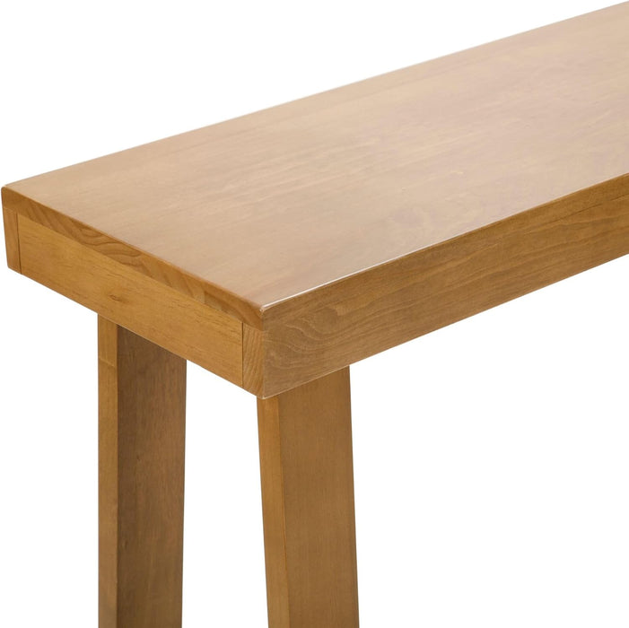 Solid Wood Console Table, 66 Inch, Sofa Table, Narrow Entryway Table for Hallway, behind the Couch, Living Room, Foyer, Easy Assembly, Pecan
