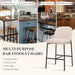 Counter Height Bar Stools Set of 4, 25 Inch Modern Fabric Kitchen Island Stools with Back, Upholstered Counter Barstools Armless Bar Chairs with Metal Legs for Island Dining Room Bar, Beige