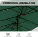 15Ft Large Patio Umbrella with Solar Lights and Base, Double-Sided Outdoor Rectangle Umbrella with 48 LED Lights, Market Table Umbrellas with UV Resistant Canopy