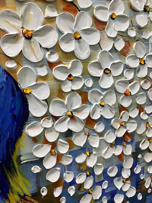 Paintings, 24X48 Inch Paintings Peacock with Tree Oil Hand Painting Painting 3D Hand-Painted on Canvas Abstract Artwork Art Wood inside Framed Hanging Wall Decoration Abstract Painting