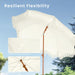 7Ft Fringe Beach Umbrella White with Sand Anchor, Outdoor Patio White Portable Beach Umbrella for Sand with Tassels, Push Button Tilt & Carrying Bag, UPF 50+