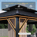 10’X12’ Hardtop Gazebo, Galvanized Steel Double Roof Canopy with Heavy-Duty Steel Frame, Outdoor Pavilion with Nettings and Curtains