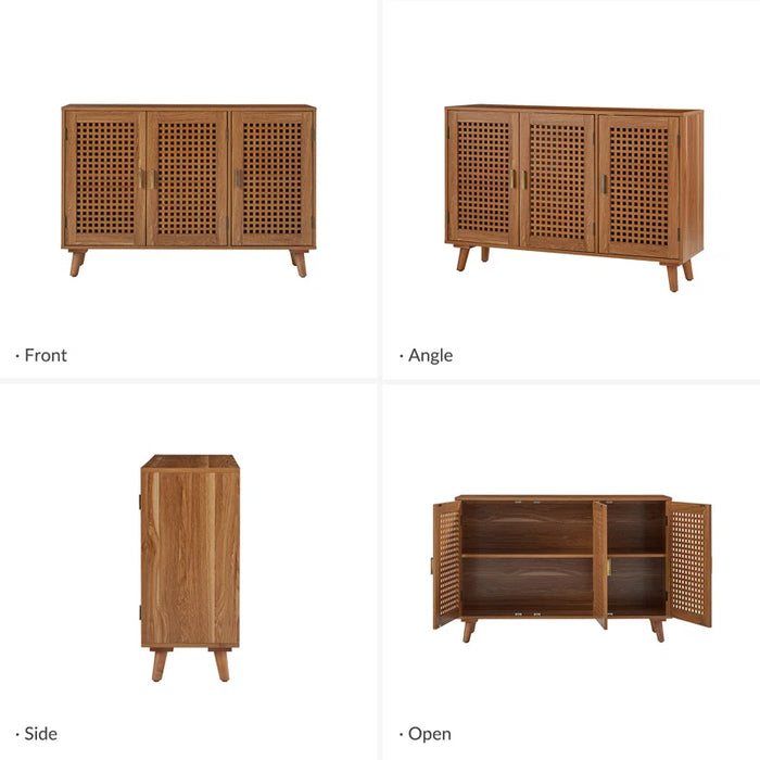 Aulbrey 44" Wide Lattice Doors Sideboard with Solid Legs