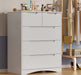 White Dresser with 5 Large Drawers