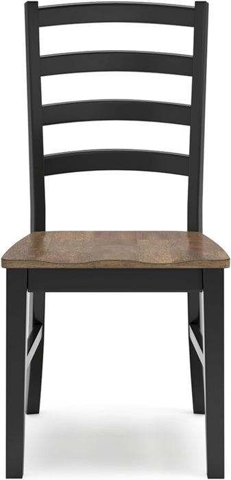 Wildenauer Rustic Armless Dining Chair, Set of 2, Black & Light Brown