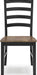 Wildenauer Rustic Armless Dining Chair, Set of 2, Black & Light Brown