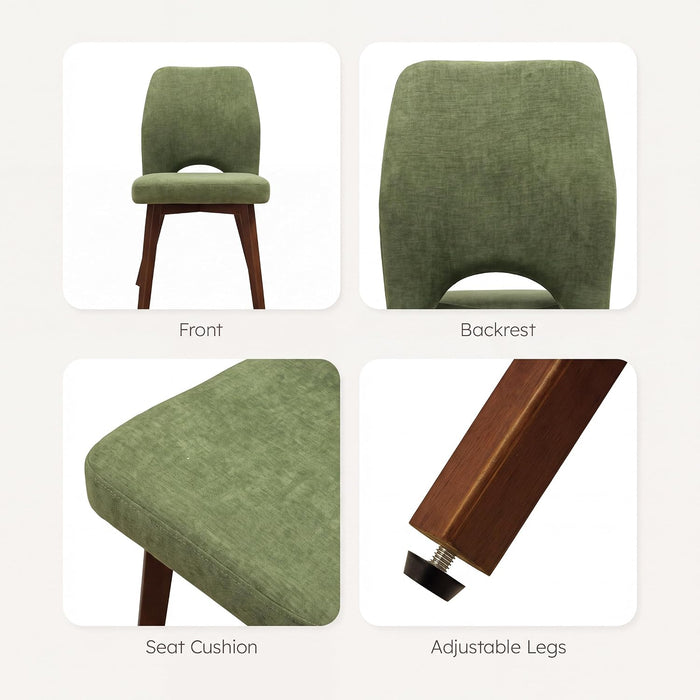 Dining Chairs Set of 4, Upholstered Kitchen Chairs, Green
