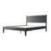 King Size Bed Frame, Solid Wood Platform Bed with Headboard & Footboard, 12 Sturdy Slatted, Central Metal Legs, Easy Assembly, Anti-Slip & Noise-Free, No Box Spring Needed, Ebony Oak Finish ORK-35