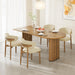 Wooden Dining Chairs Set of 2,Farmhouse Kitchen Chairs with Curved Back,Modern Fabric Upholstered Chairs for Dining Room,Beige