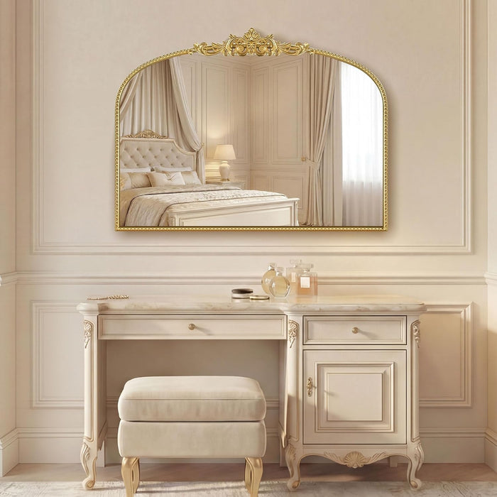 Gold Vintage Mirror 32''X24'' Laurel Leaf Design