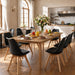 Dining Chairs Set of 4, Modern Upholstered Dining Room Chairs with PU Leather Padded Seat, Armless Kitchen Chairs with Curved Backrest and Solid Wood Legs for Dining Room, Kitchen, Apartment, Black