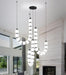 Modern Chandeliers LED Dimmable Light Acrylic Balls Ceiling Pendant Lighting for Living Room Dining Room Bedroom Adjustable Hanging Lights 70 Watts, Balck Lamp