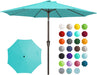9FT Outdoor Patio Umbrella, Market Umbrella, Peacock Blue