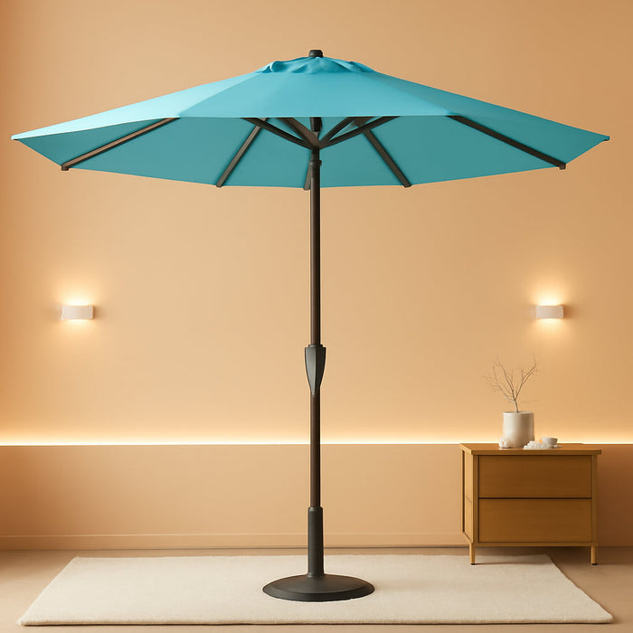 9FT Outdoor Patio Umbrella, Market Umbrella, Peacock Blue