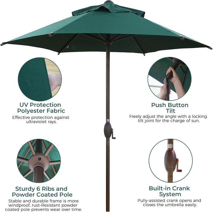 Patio Umbrella Outdoor Umbrella Patio Market Table Umbrella with Push Button Tilt and Crank for Garden, Lawn, Deck, Backyard & Pool