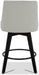 Counter Height Bar Stools, Faux Leather Upholstered Modern Swivel Barstool with Back, Solid Wood Legs, 26" H Seat, White