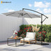 10FT Patio Umbrella, Offset Cantilever Outdoor Patio Table Umbrella, UV Protection, Fade Resistant Fabric, Easy Tilt Adjustment for Deck, Pool, Backyard, Garden