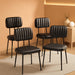 Dining Chairs Set of 4, Upholstered Mid Century Modern Kitchen Dining Room Accent Chairs with Faux Leather Cushion Seat & Metal Legs for Kitchen, Living Room - Black