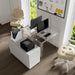 Small Acrylic Computer Desk, 35.4 Inch, Clear Study Desk for Home Office, Writing, Vanity, Modern, Easy Assembly, 19.7" W X 29.5" H, Right-Angle Legs Design