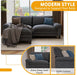 Cloud Couch Sectional Chenille 2 Seater Sofa with Ottoman, Gray