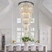 Large Black Chandelier Light Fixtures - 37 Lights, Modern Crystal Chandeliers for Hotel, Lobby, Foyer, Entrance Hall, Staircase