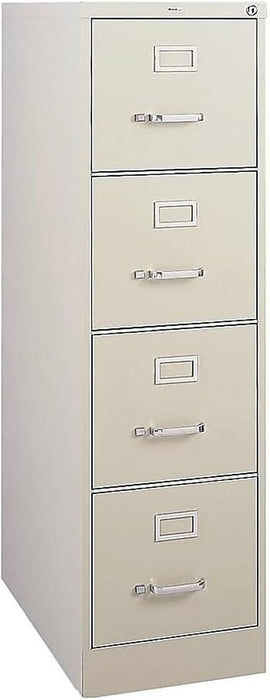 4-Drawer Vertical File Cabinet, Letter Size, Lockable, Putty