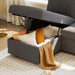 Grey Boucle Upholstered Convertible Sofa Bed Storage
