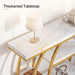 Modern Console Table, 41.3" Narrow Entryway Table with Storage Shelves & Faux Marble Top, 5-Tier Sofa Tables behind Couch with Arched Metal Frame for Living Room, Hallway (Gold & White)