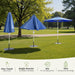 9 FT Motorized Patio Umbrella, Remote Outdoor Umbrella with Heavy Duty Aluminum Frame, Removable Power Bank and Push Button Tilt for Backyard, Pool, Garden, Beach, Blue