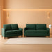 Miles 2 Piece Couch and Loveseat Sets with Reversible Back Pillows, Mid Century Modern Sofa for Small Spaces, Living Rooms, And, Apartments, Green