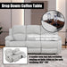 Recliner Sofa Set for Living Room Furniture Set, Reclining Sofa and Loveseat Set for Reclinier Sofa with Drop down Table/Double Recliner Loveseat with Storage Console/Grey Linen