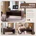 63" Modern Computer Desk with 2 Drawers, Wood Curved (Brown)
