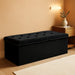 Black Storage Ottoman Bench for Bedroom, Folding Velvet Chest with Benches Foot Rest Stool, Large Long Shoes Chest for Bedroom, Living Room, 43.3"X15.7"X15.7"