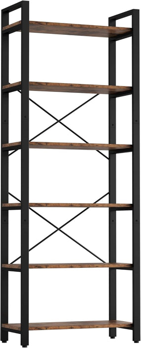 Six Tier Ladder Bookshelf Industrial Style Display