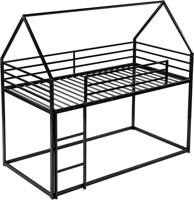 Full Over Full Metal Bed CharcoalPowderCoatedFinish Roof