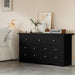 Dresser for Bedroom, 7 Wood Dresser, Chest of Drawers, for TV up to 65 Inch, TV Stand Storage Chest of Drawers for Hallway Entryway (Black)
