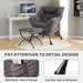 Dark GreyVelour Upholstered Accent Chair With Ottoman