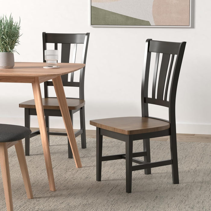 International Concepts San Remo Splatback Dining Chair, Height, Hickory/Washed Coal