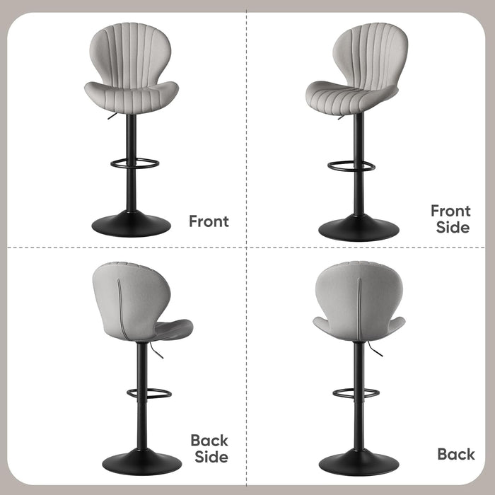 Bar Stools Set of 3 Modern Swivel Bar Chairs, Barstools Counter Height with High Backrest, Easy 3-5 Minute Assembly for Bar, Kitchen, Dining Room Light Grey