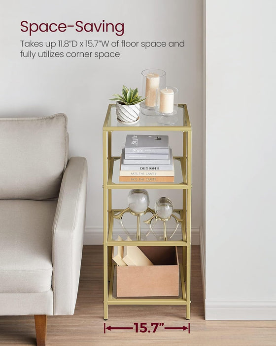 UltraSlim Bookshelf Gold Frame Modern Display Unit