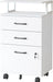 White Mobile File Cabinet, 3 Drawers, Lock