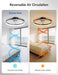 Modern Bladeless Ceiling Fans with Lights, Small Fandelier Bedroom Ceiling Fan - Low Profile LED Fan Light with Remote APP, Flush Mount, Dimmable, DC Motor, 6 Speeds, Timer (18 Inch, Black)