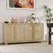 60" Buffet Cabinet with Storage, 4 Doors Sideboard with Adjustable Shelves, Modern Farmhouse Coffee Bar Console Table for Living Room, Kitchen, Dining Room, Entryway, Oak