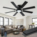 Black 54 Inch Low Profile Ceiling Fan With Remote