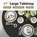 47 Inch round Dining Table for 4, Kitchen Table Dinner Table with 2-Layer Storage Shelf and Wood Slide Door for Home Dining Room Living Room (Black)